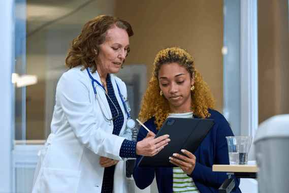 Patient and doctor interaction in a hospital setting