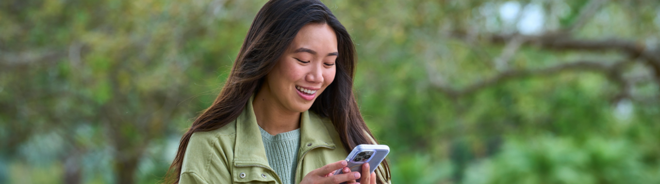 Female patient on mobile