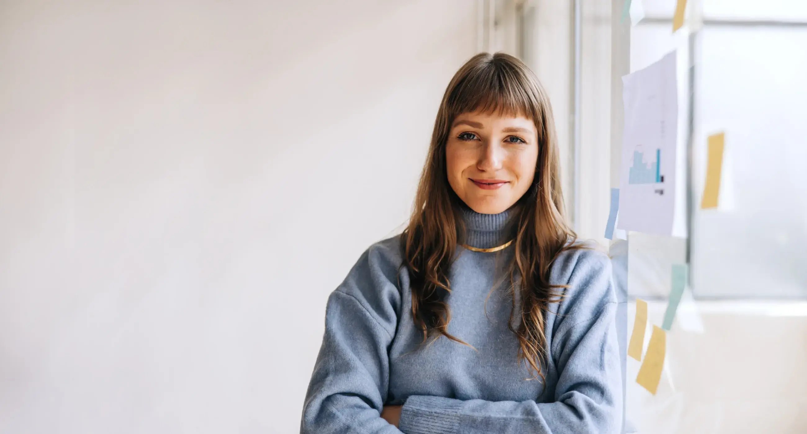 Portrait of a young businesswoman looking at the camera