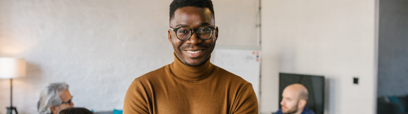 Portrait young businessman in the office